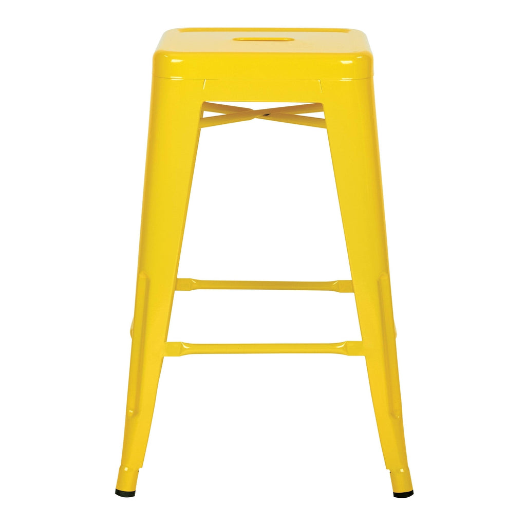 Yellow Steel Backless Barstool, 2-Pack F30626
