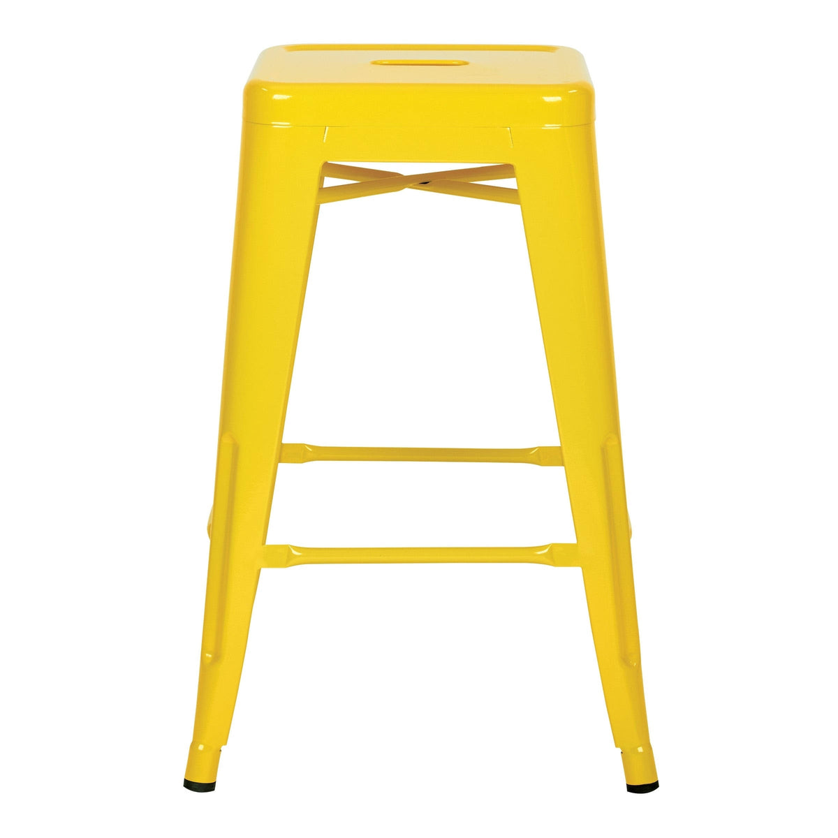 Yellow Steel Backless Barstool, 2-Pack F30626
