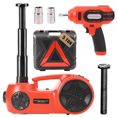 5 Ton 12V Electric Hydraulic Car Jack Kit with Impact Wrench and Tire Inflator Pump P564574