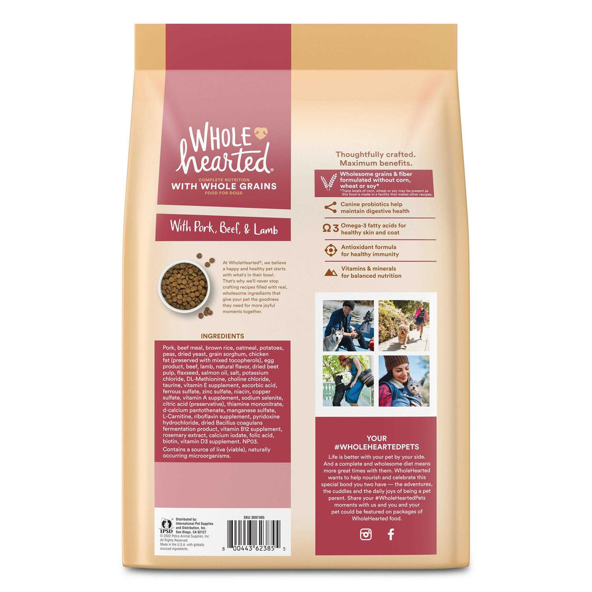 Whole Grains with Pork Beef & Lamb Dry Dog Food Z1017
