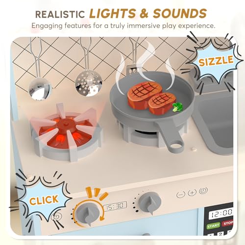 Wooden Play Kitchen with Lights & Sounds I385