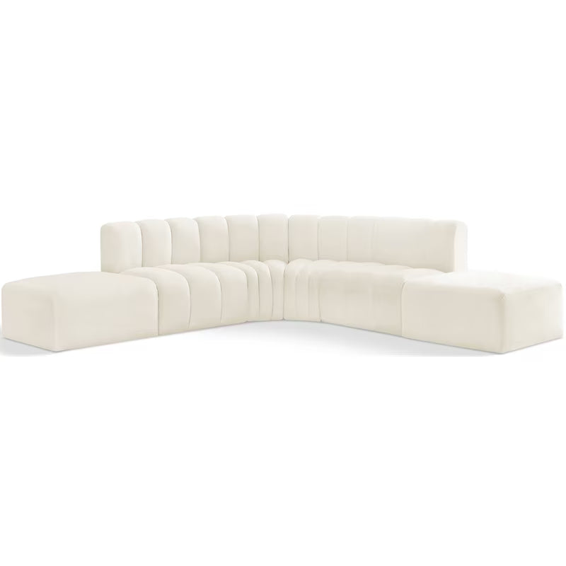 Cream Velvet Modular Sofa H36624
