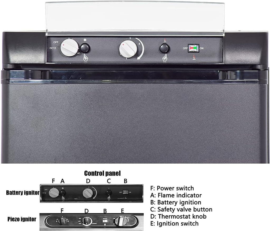 Compact Propane Electric Fridge Mini Refrigerator Absorption Cooler 1.4 Cu.Ft Black O261