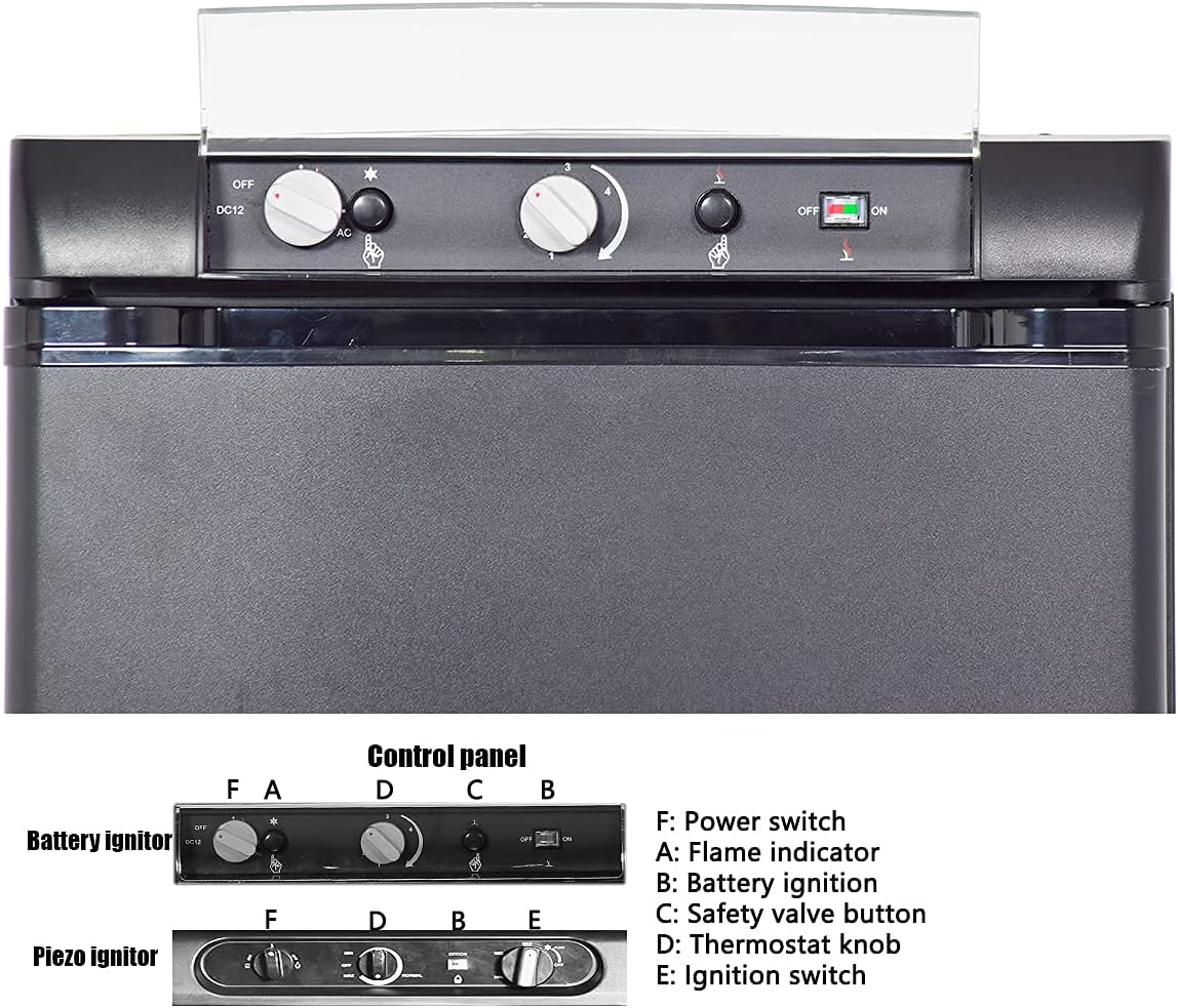 Compact Propane Electric Fridge Mini Refrigerator Absorption Cooler 1.4 Cu.Ft Black O261