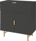 Glossy Black 1-Drawer Small Cabinet Y837