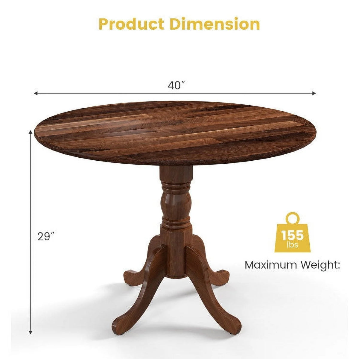 Wooden Dining Table with Round Tabletop G119497
