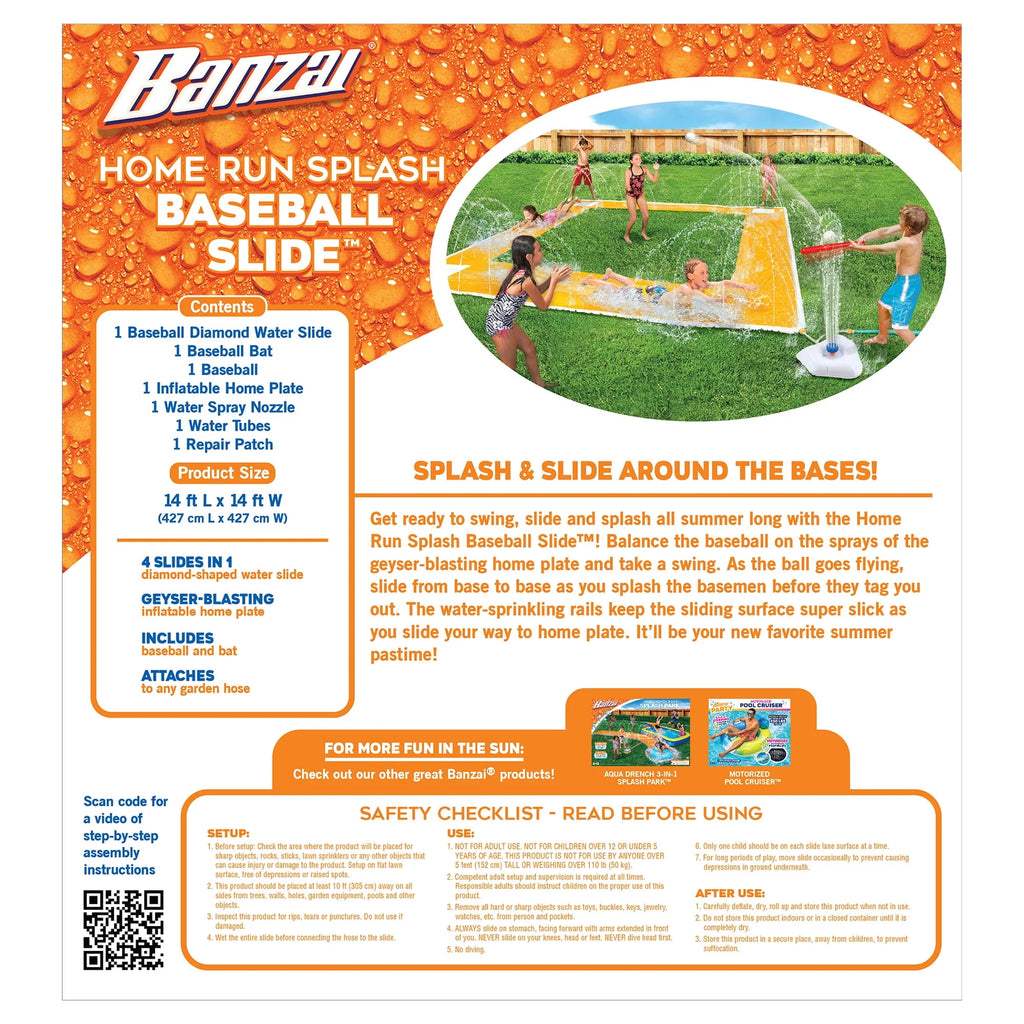Kids 14 Feet x 14 Feet Baseball Slide I18173
