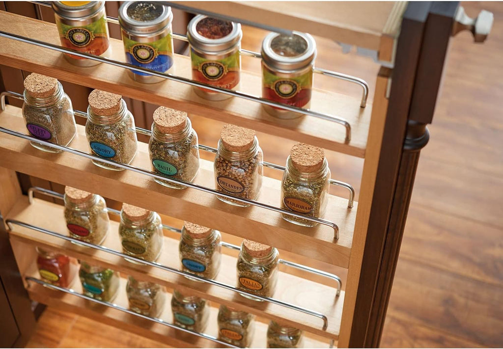 3 Wood Base Cabinet Pullout Filler Organizer with Adjustable Shelves W54387