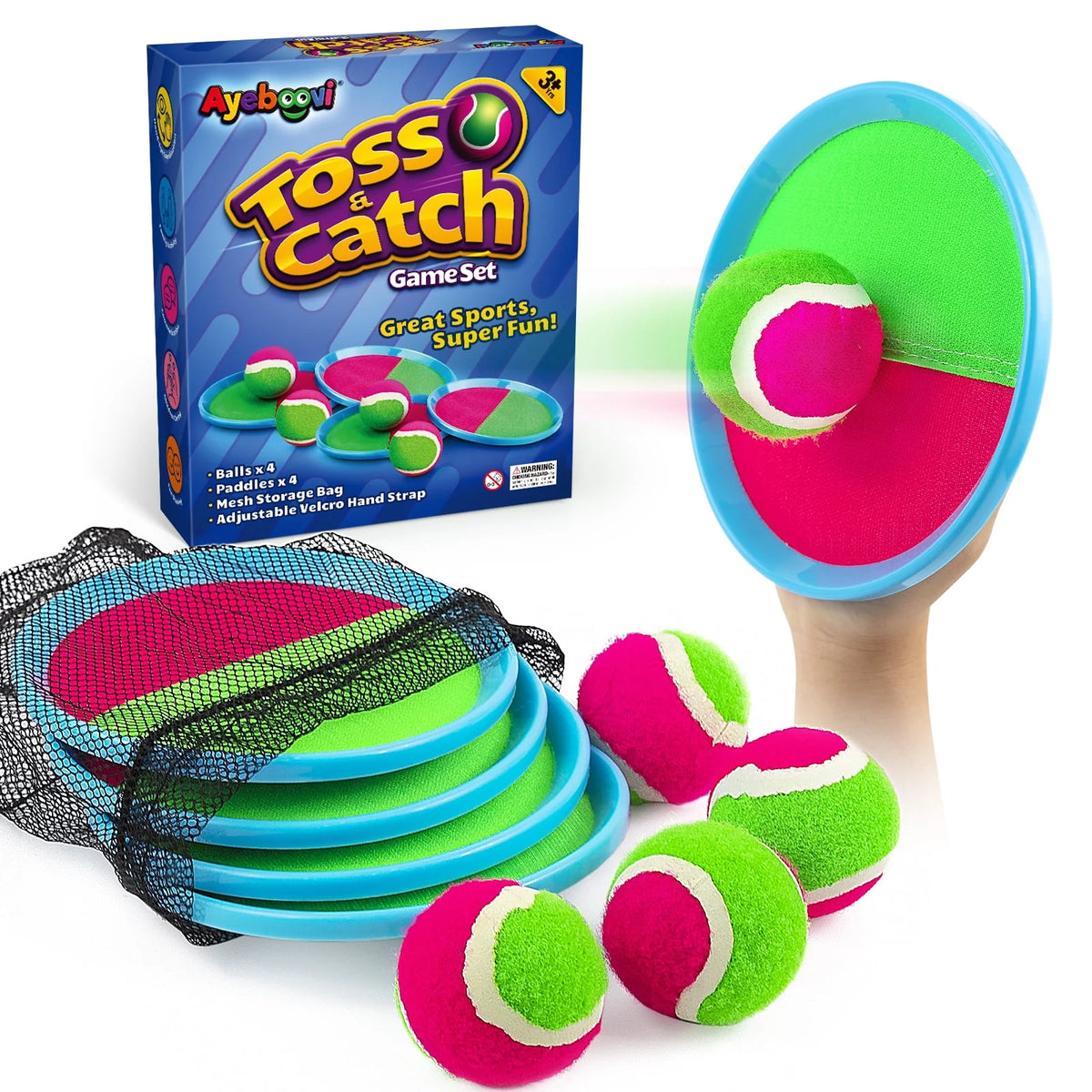 Toss and Catch Game with 4 Paddles and 4 Balls N304505