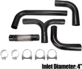 Black Stainless Steel 4'' Universal T Pipe Kit Dual Smoker Exhaust Stack System C335