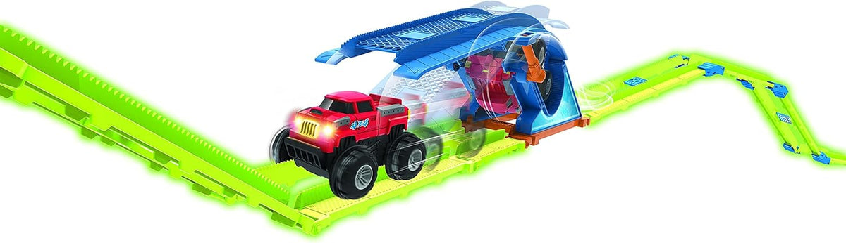 48 Pcs Glow in The Dark Race Car Track with 2 Cars M616785