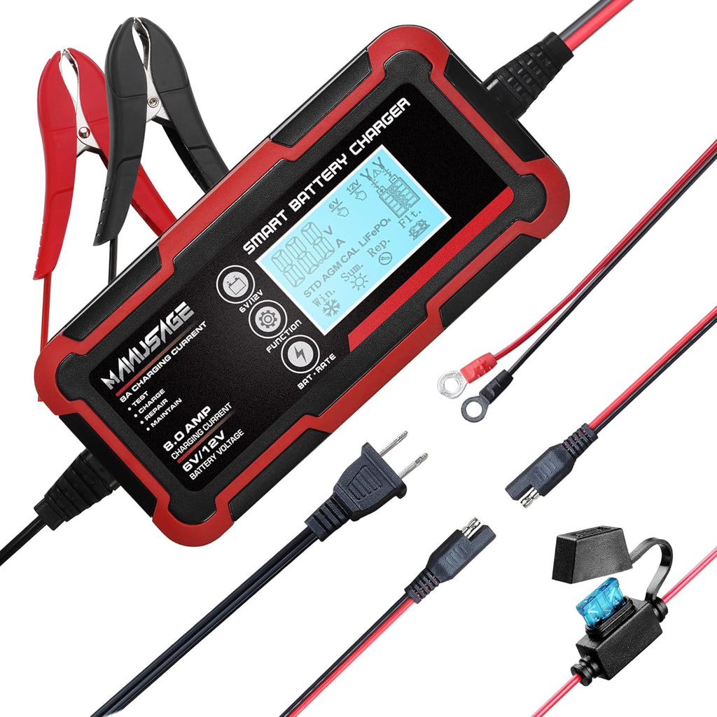 8-Amp 6V and 12V Portable Battery Charger N412408