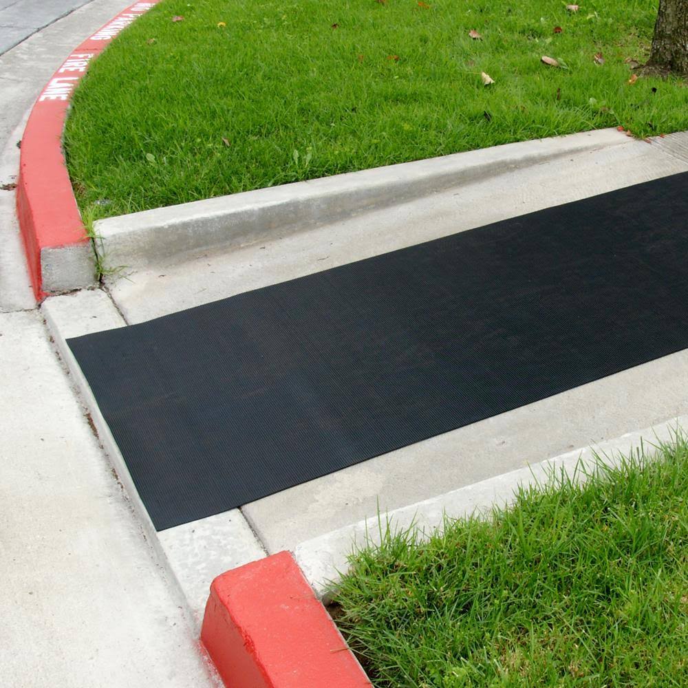 Black 1/8 in x 3 ft x 10 ft Non-Slip Rubber Floor Mat K2964