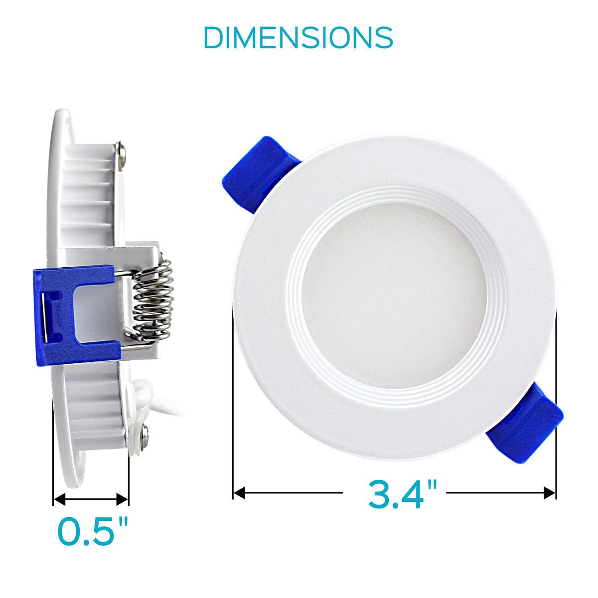 3 inch Ultra Thin LED Recessed Light with Junction Box, 7W, 5000K Dimmable, 450 Lumens A620180