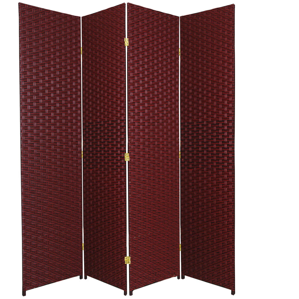 6 ft. Tall 4 Panel Woven Fiber Room Divider J176606