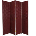 6 ft. Tall 4 Panel Woven Fiber Room Divider J176606