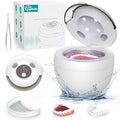 45kHz Ultrasonic Retainer Cleaner Machine, 200ML Denture Cleaner, 4 Modes with Digital Timer Mouth Guard Cleaner (White) Q75997