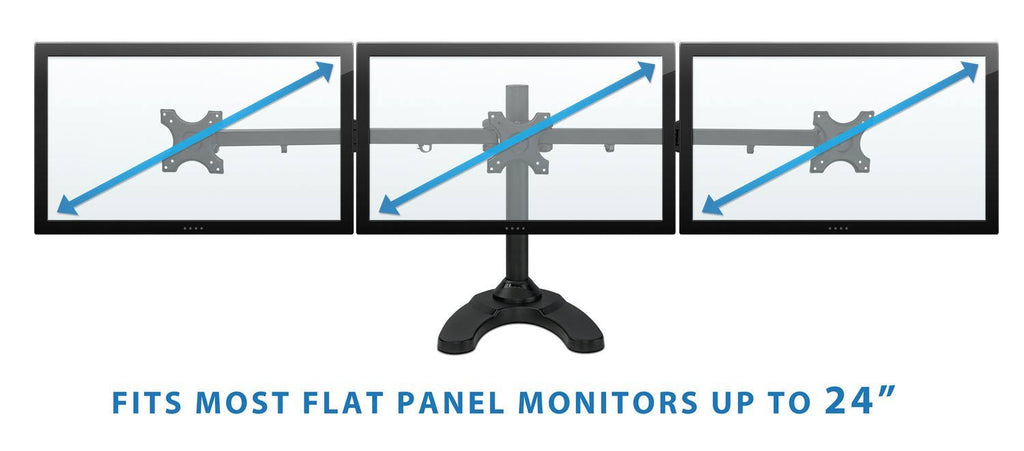 Triple Freestanding Height Adjustable Monitor Desk Mount, Black D892057