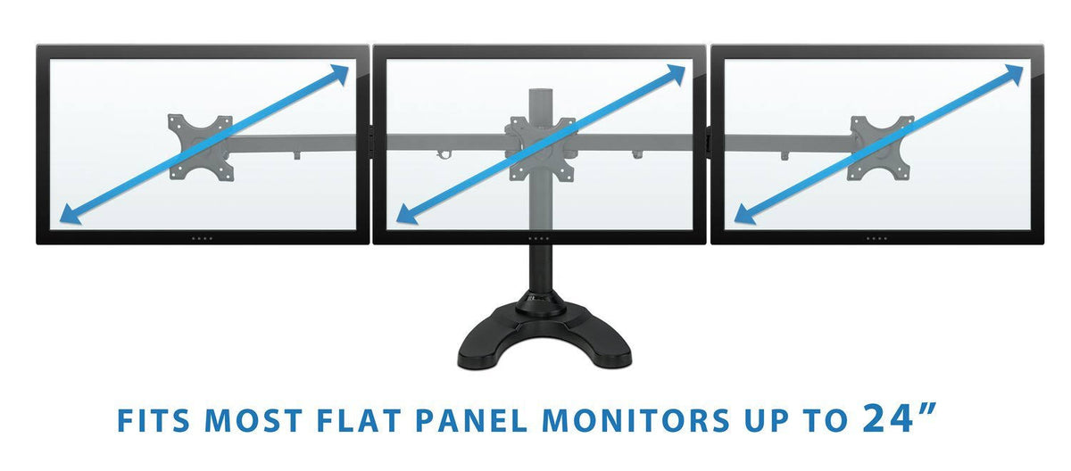 Triple Freestanding Height Adjustable Monitor Desk Mount, Black D892057