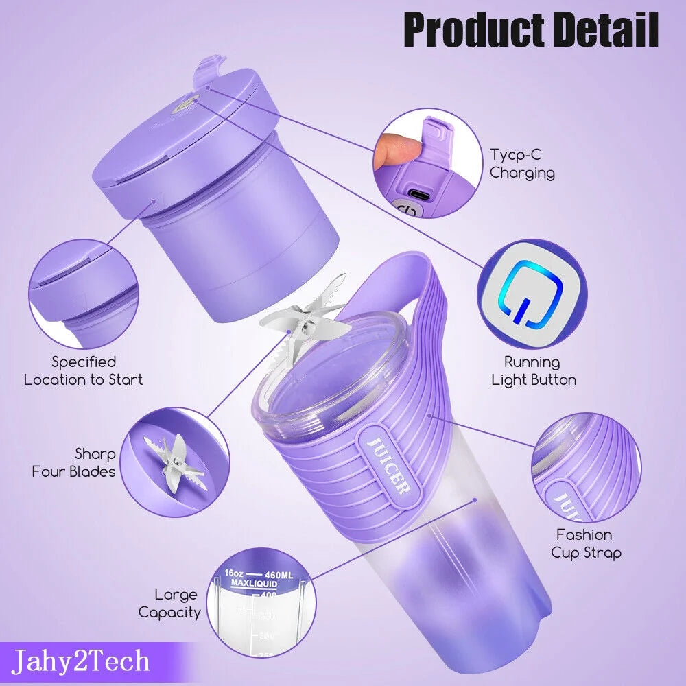 USB Rechargeable Portable Mini Juicer Cup Blender K2747