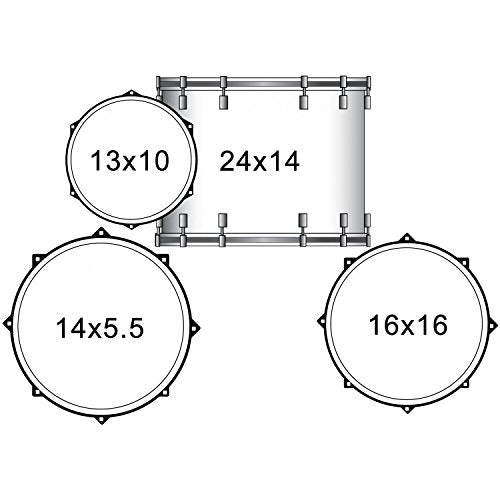 4-Piece Shell Pack with 24" Bass Drum, Silver Sparkle E827