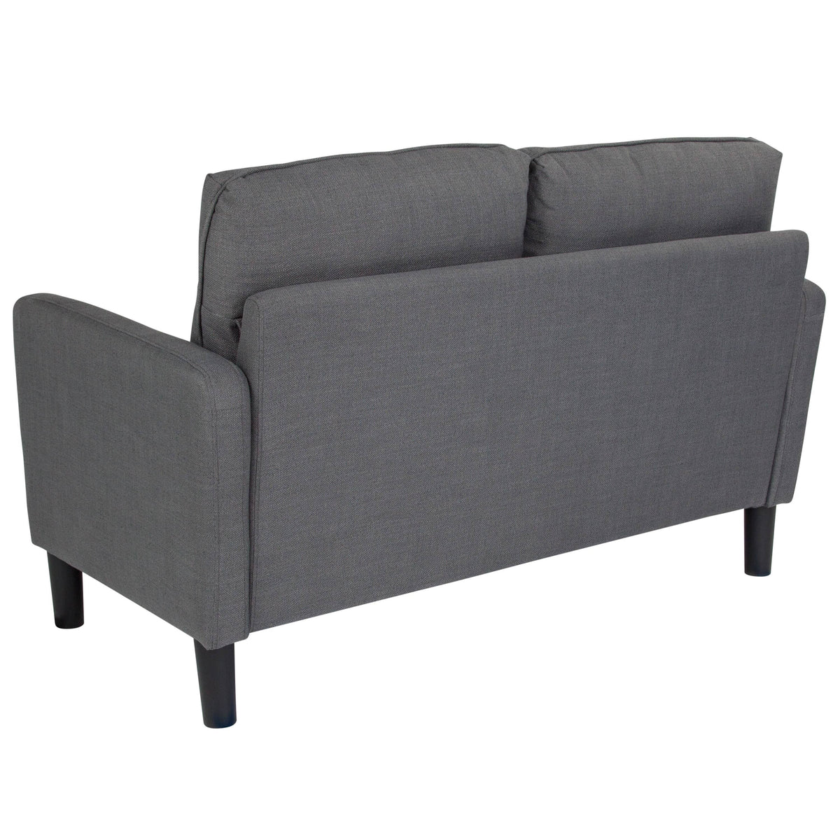 Brown Leather Straight Arm Loveseat S6862