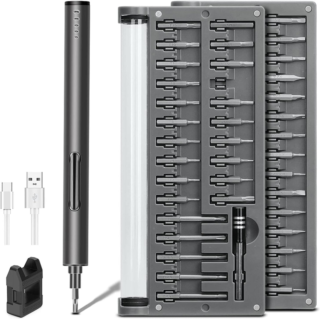 Mini Electric Screwdriver Set with 55 Precision Bits & LED Light X5938