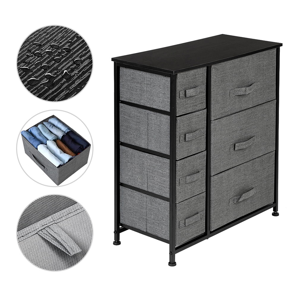 Gray 7 Drawer Fabric Dresser U40930