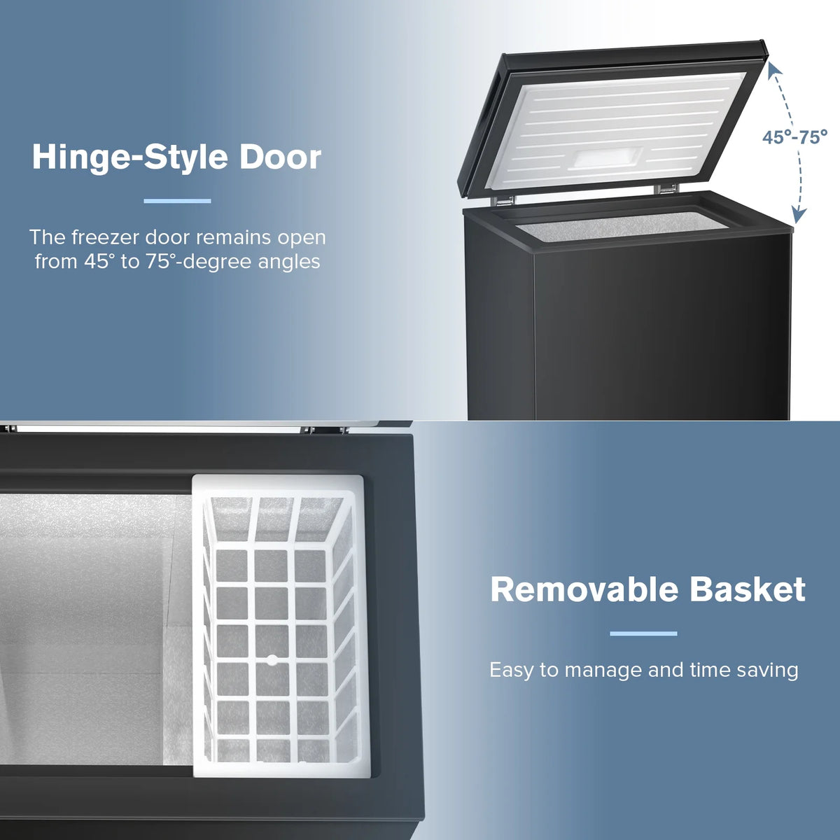 2.7 Cubic Feet Black Compact Chest Freezer T3694
