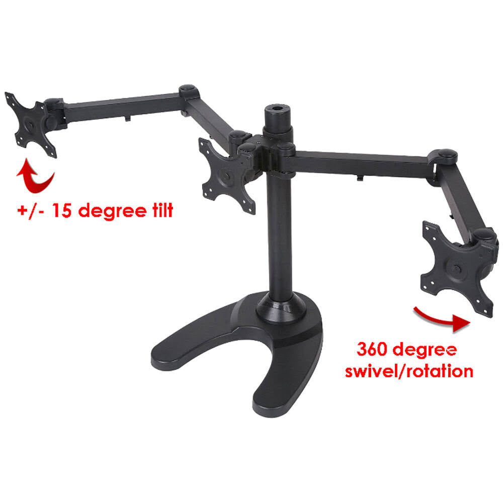 Triple Freestanding Height Adjustable Monitor Desk Mount, Black D892057
