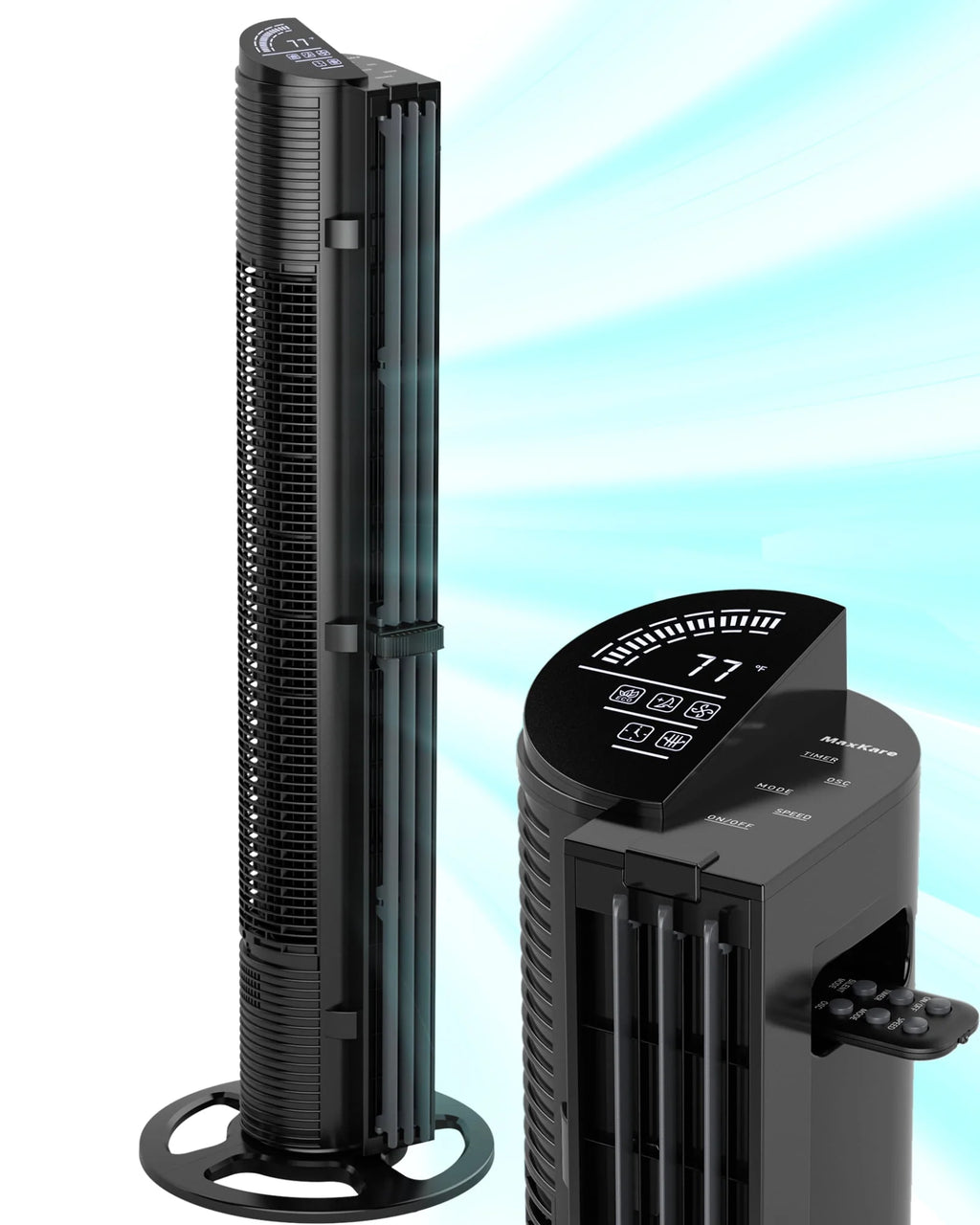 40in Tower Fan with Remote Control, 6 Speeds, Black R15894