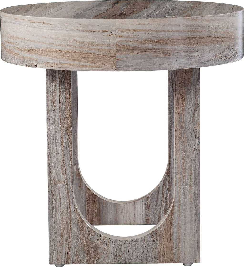 Light Brown Round End Table X24588