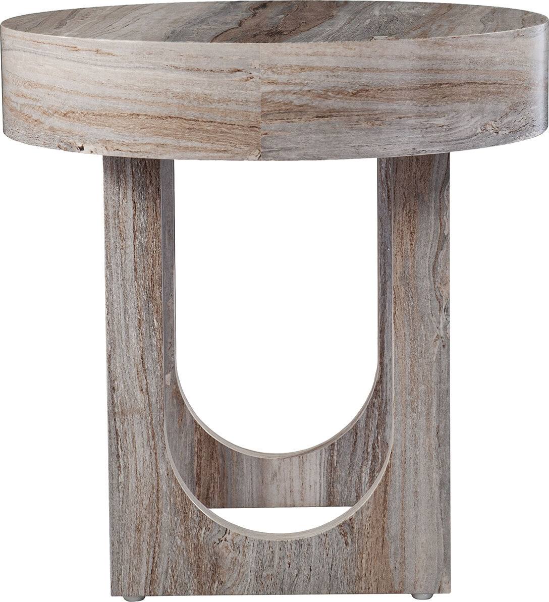 Light Brown Round End Table X24588