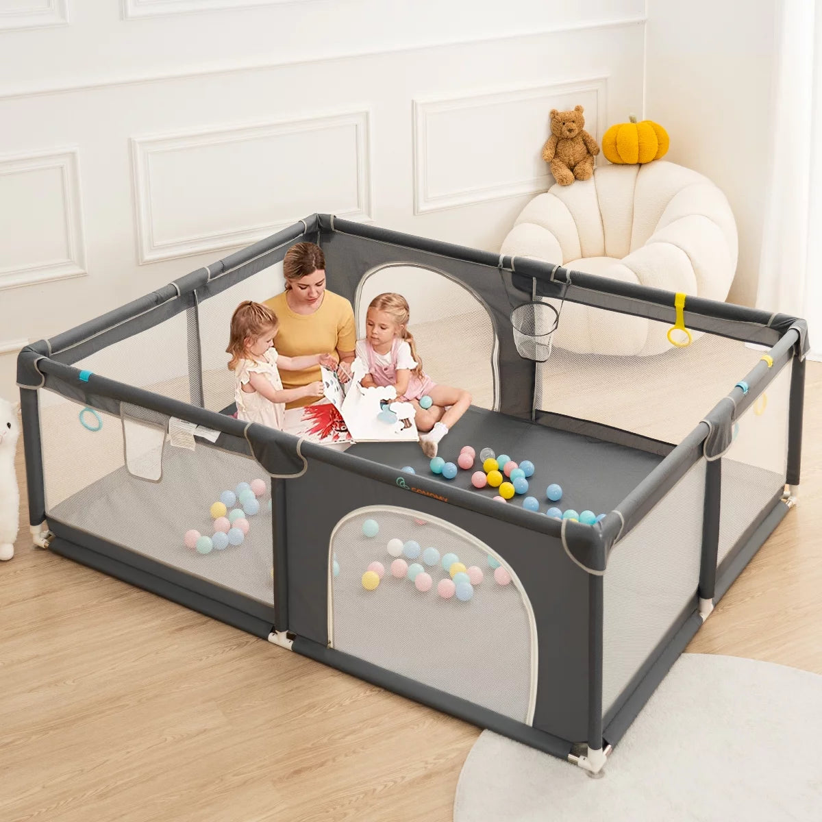 63x63'' Gray Baby Playpen X15523