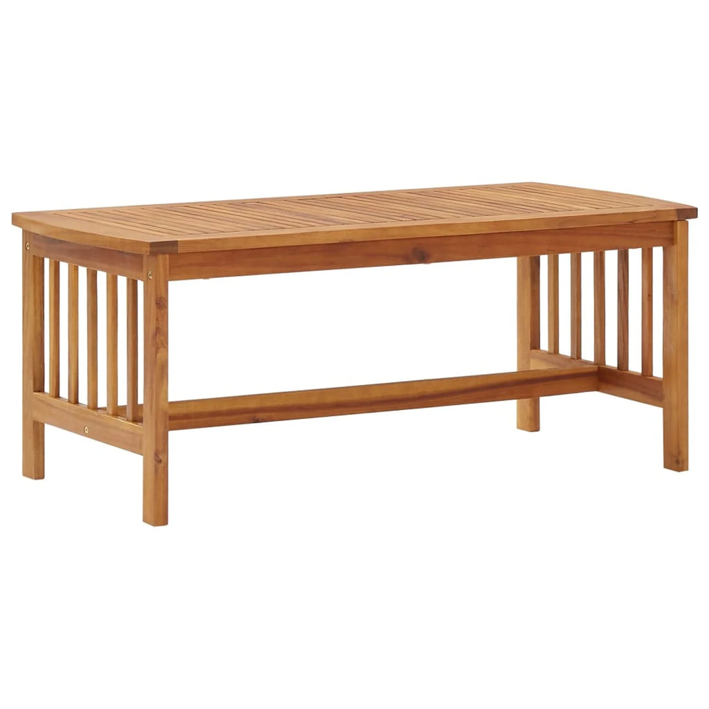 2 Piece Wooden Outdoor Conversation Set with Gray Cushion and Side Table P787341
