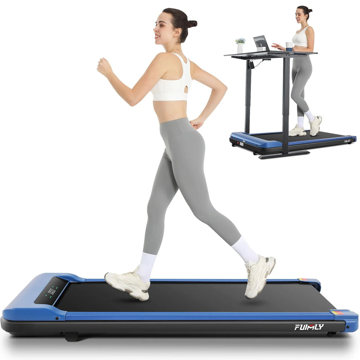 Black Electric Walking Pad Treadmill with Remote Control L4135