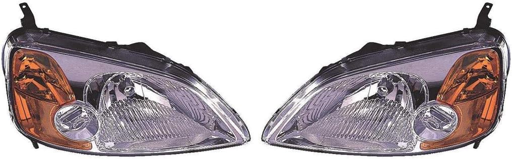 Honda Civic Headlight Assembly Pair Coupe F4984