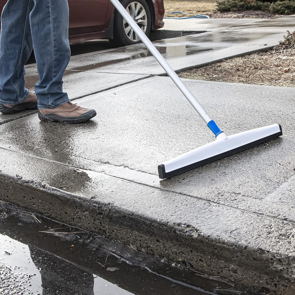 22" Uneven Surface Floor Squeegee with 60" Aluminum Pole, Pack of 2 L6568
