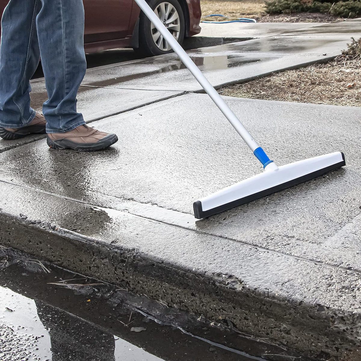 22" Uneven Surface Floor Squeegee with 60" Aluminum Pole, Pack of 2 L6568