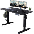 Rustic Brown Black Frame Electric Standing Desk 48 x 24 Inches B3096