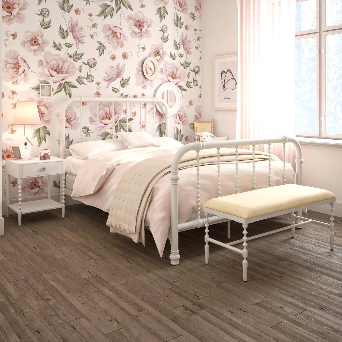 White Full Metal Bed Z758