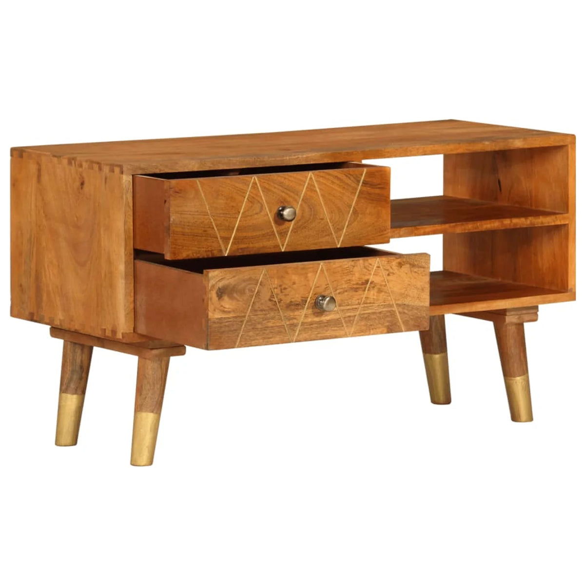 TV Cabinet Solid Mango Wood Y4553