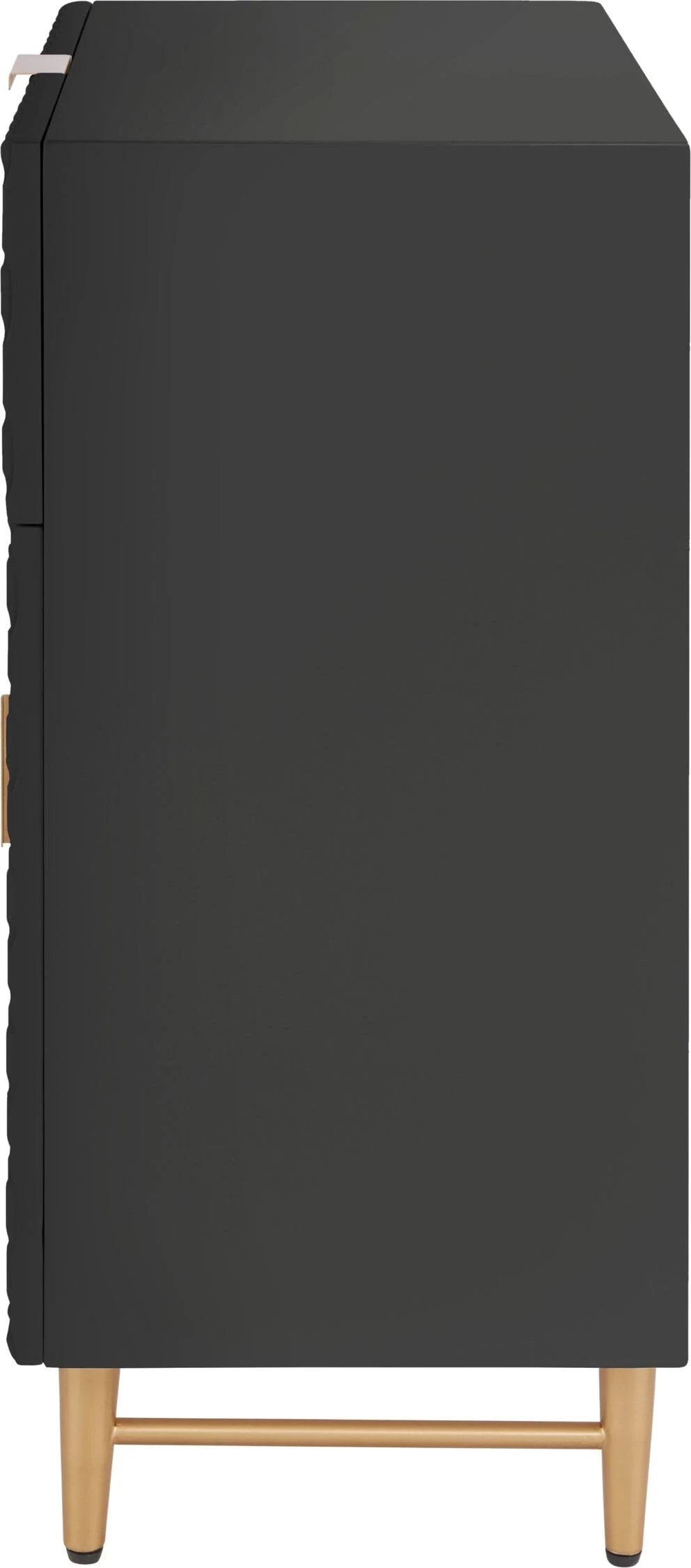 Glossy Black 1-Drawer Small Cabinet Y837