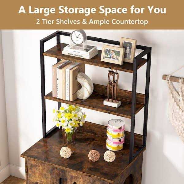 Rustic Brown Litter Box Enclosure D354178
