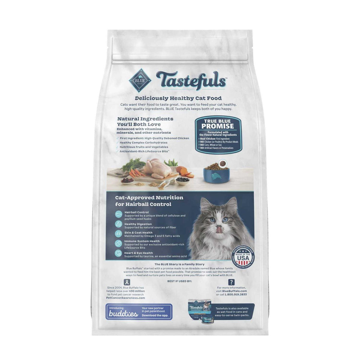 Blue Buffalo Indoor Hairball Control Mature Dry Cat Food D251