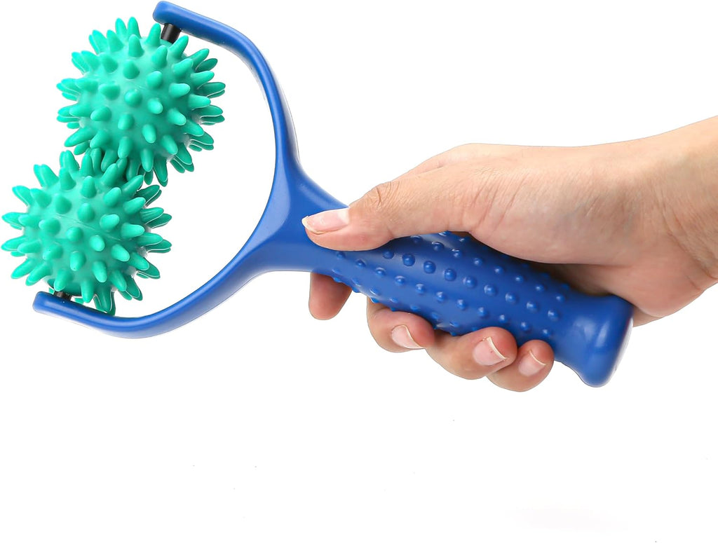 2PCS Handheld Spiky Massage Balls Rollers with Handle C700596