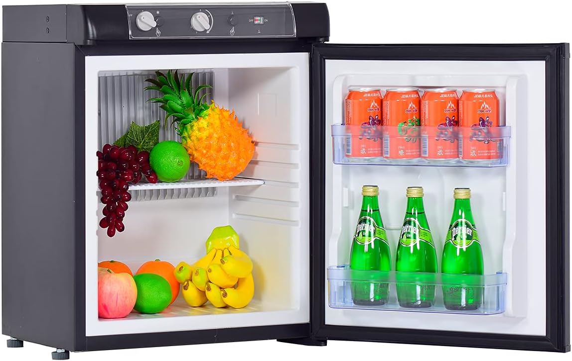 Compact Propane Electric Fridge Mini Refrigerator Absorption Cooler 1.4 Cu.Ft Black O261
