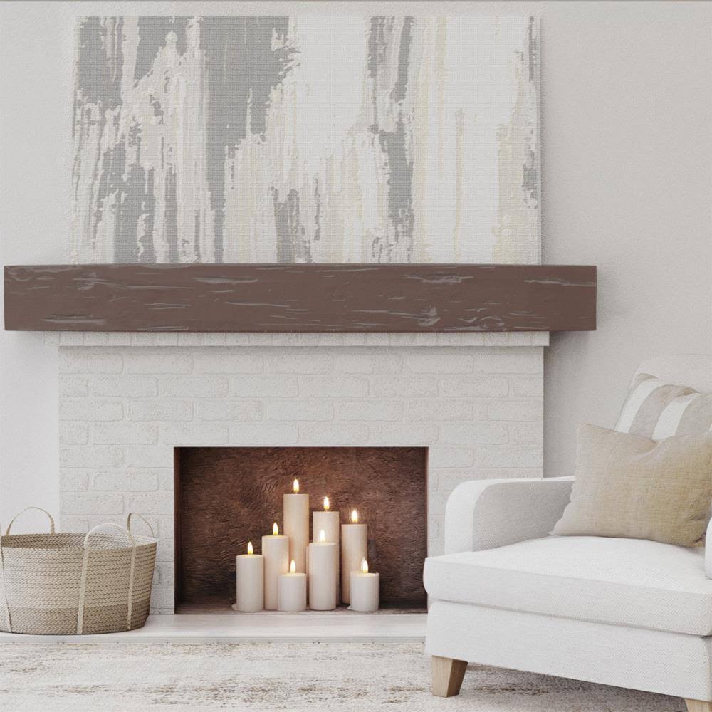 Aged Pecan Faux Wood Fireplace Mantel L2814