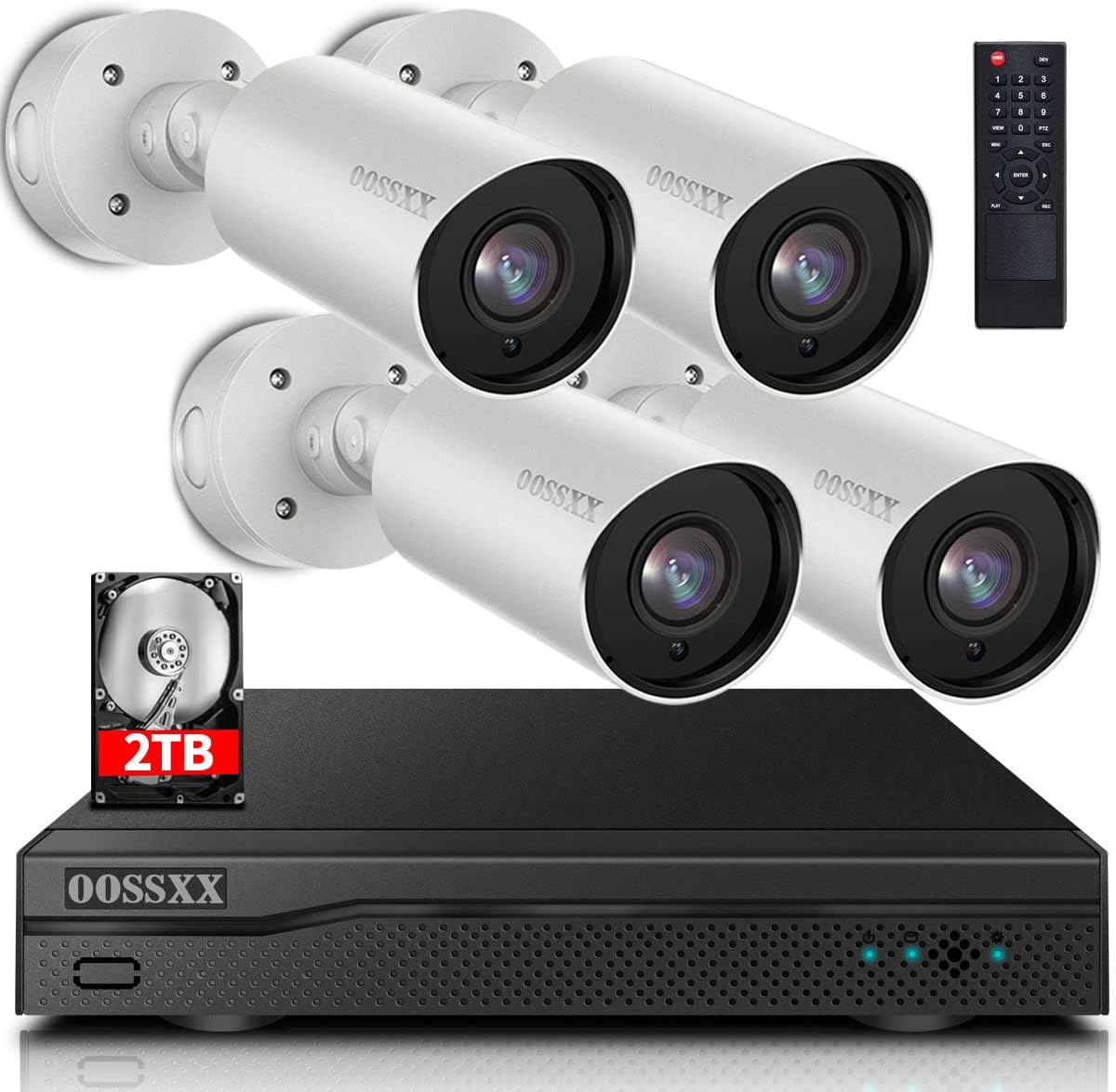 8 Channel POE Security Camera System with 4 IP67 Waterproof Cameras M21827