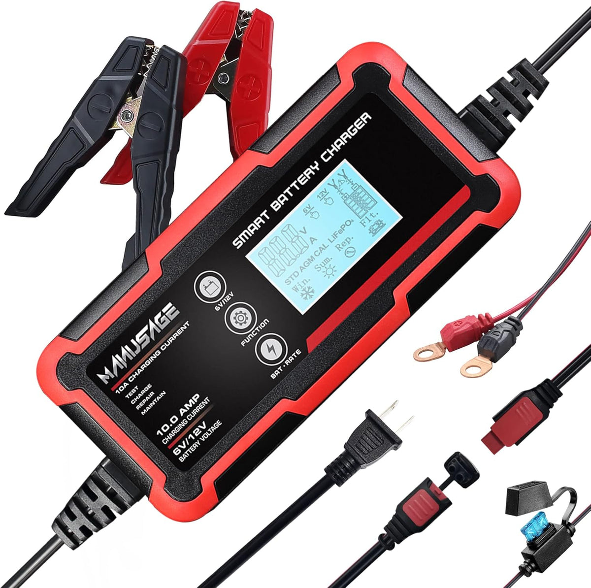 8-Amp 6V and 12V Portable Battery Charger N412408
